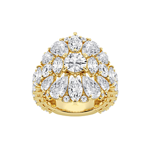 Multi-Shape Blooming Flower Cocktail Fashion Ring