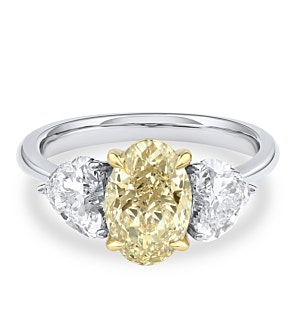 Cariad Ring With 2 ct. Oval Yellow Lab Diamond