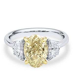 Chandra Ring With 2.5 ct. Oval Yellow Lab Diamond