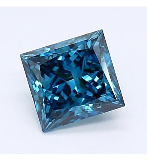 Fancy Deep Blue 1.77 ct. VS1 Princess Lab Created Diamond