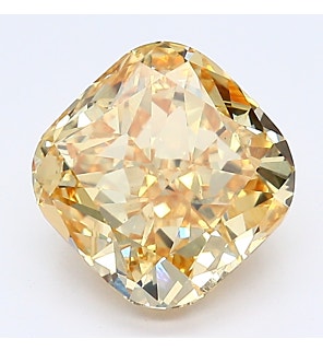 Fancy Deep Yellow 2.69 ct. VS1 Cushion Lab Created Diamond