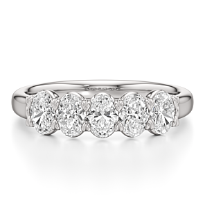 1 - 2 ct. Oval 5-Stone Ring