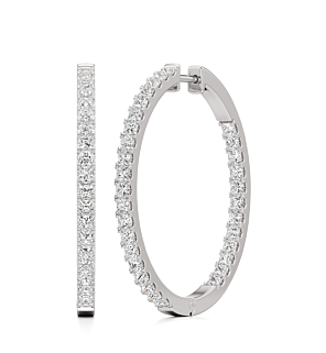 2 ct. tw. Minimalist Princess-Cut Hoops