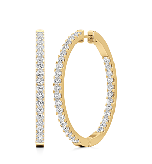 2 - 6 ct. Minimalist Princess-Cut Hoops