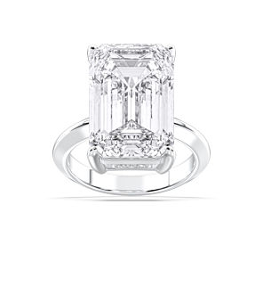 10 ct. Emerald Solitaire Ring in 14k White Gold