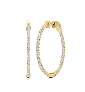 1 - 5 ct. Minimalist V Edge Inside Out Hoops