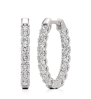1 - 3 ct. Inside Out Oval Hoop Earrings